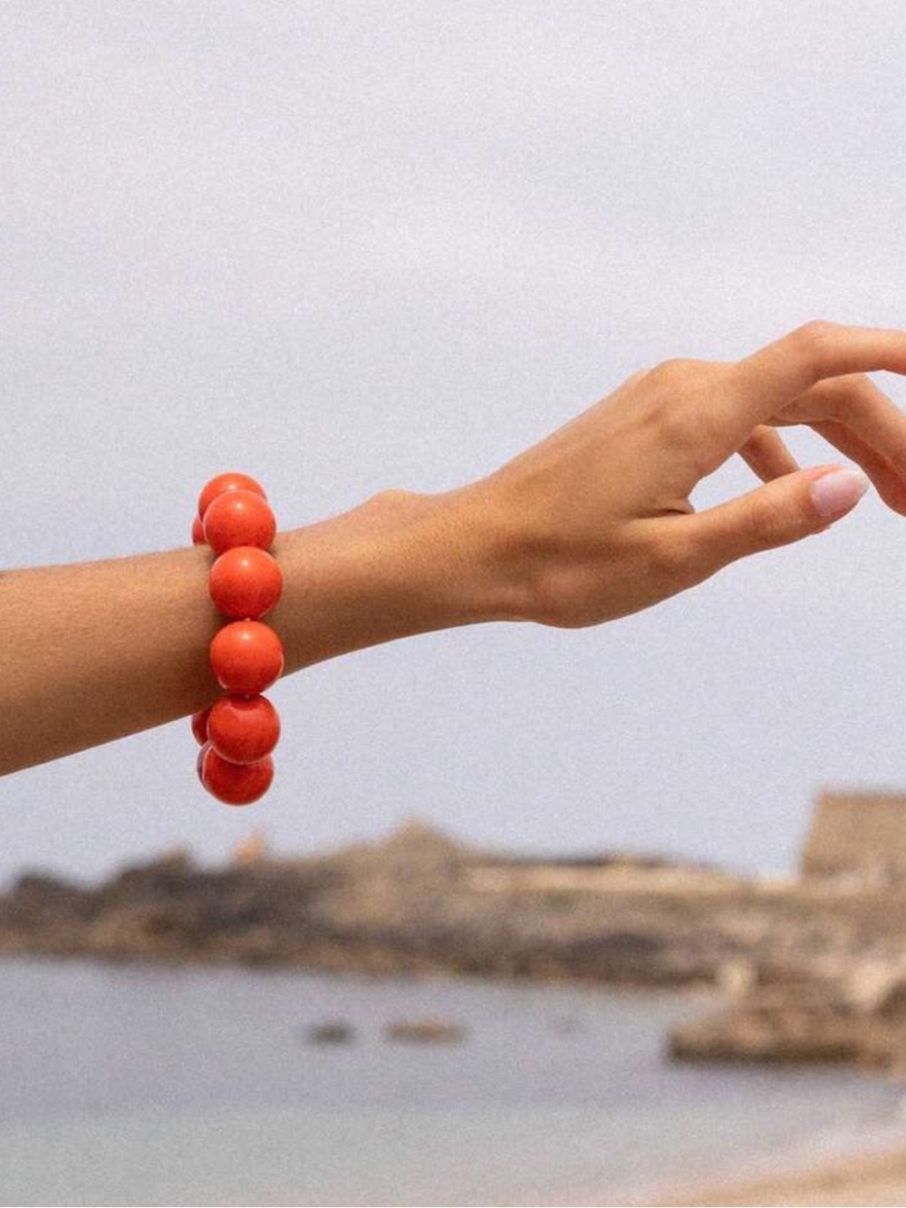 Boho Orange Beaded Bracelet N2321